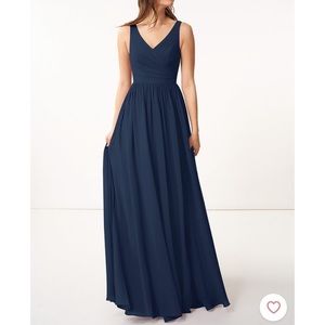 Azazie Keyla Chiffon Formal Gown or Bridesmaid’s Dress, Dark Navy, Size A6